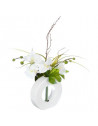 Composition orchidée vase - 36 x 16 x 44 cm - Porcelaine - Modèle aléatoire