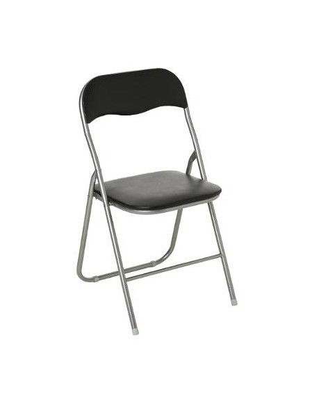 Chaise pliante en PVC - Basic - Noir - H 79 cm