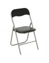 Chaise pliante en PVC - Basic - Noir - H 79 cm