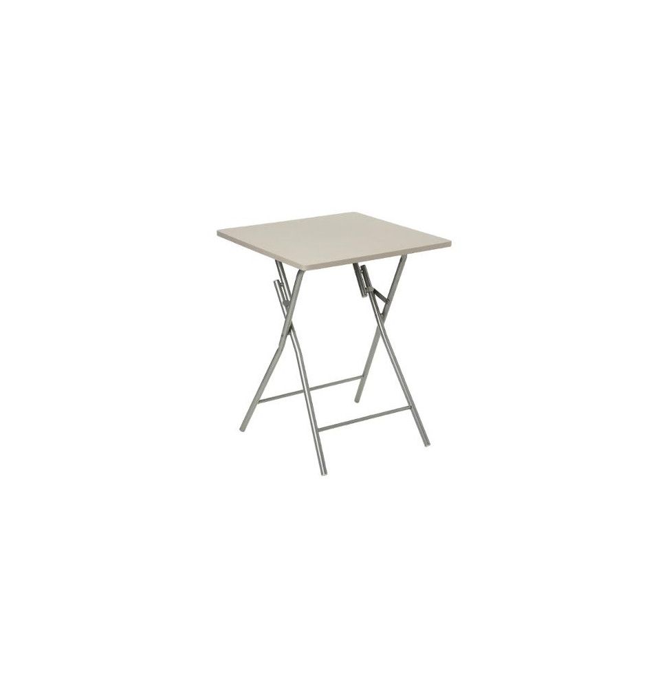 Table pliante basic - L 60 x l 60 x H 75 cm - Taupe
