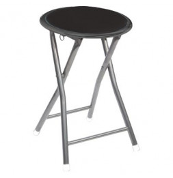 Tabouret pliant - Basic - D 30 x H 45 cm - Noir