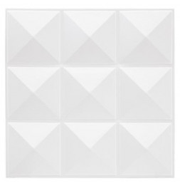 Sticker effet relief - 6 plaquettes de 9 carreaux - Blanc