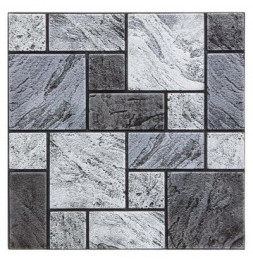 Sticker effet carreaux de mur - Lot de 2 - 30 x 30 cm - Gris