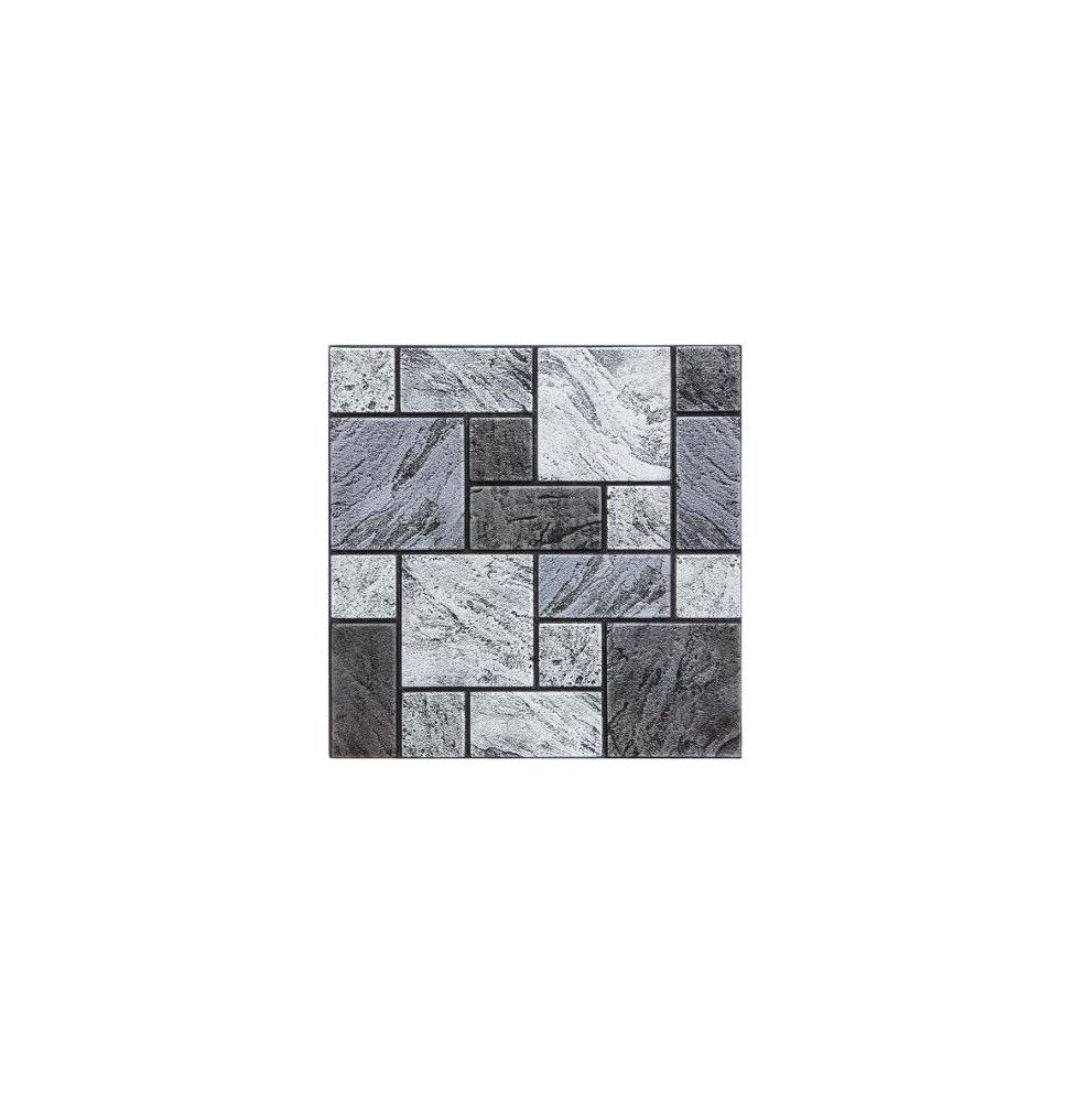 Sticker effet carreaux de mur - Lot de 2 - 30 x 30 cm - Gris