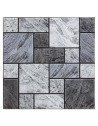 Sticker effet carreaux de mur - Lot de 2 - 30 x 30 cm - Gris