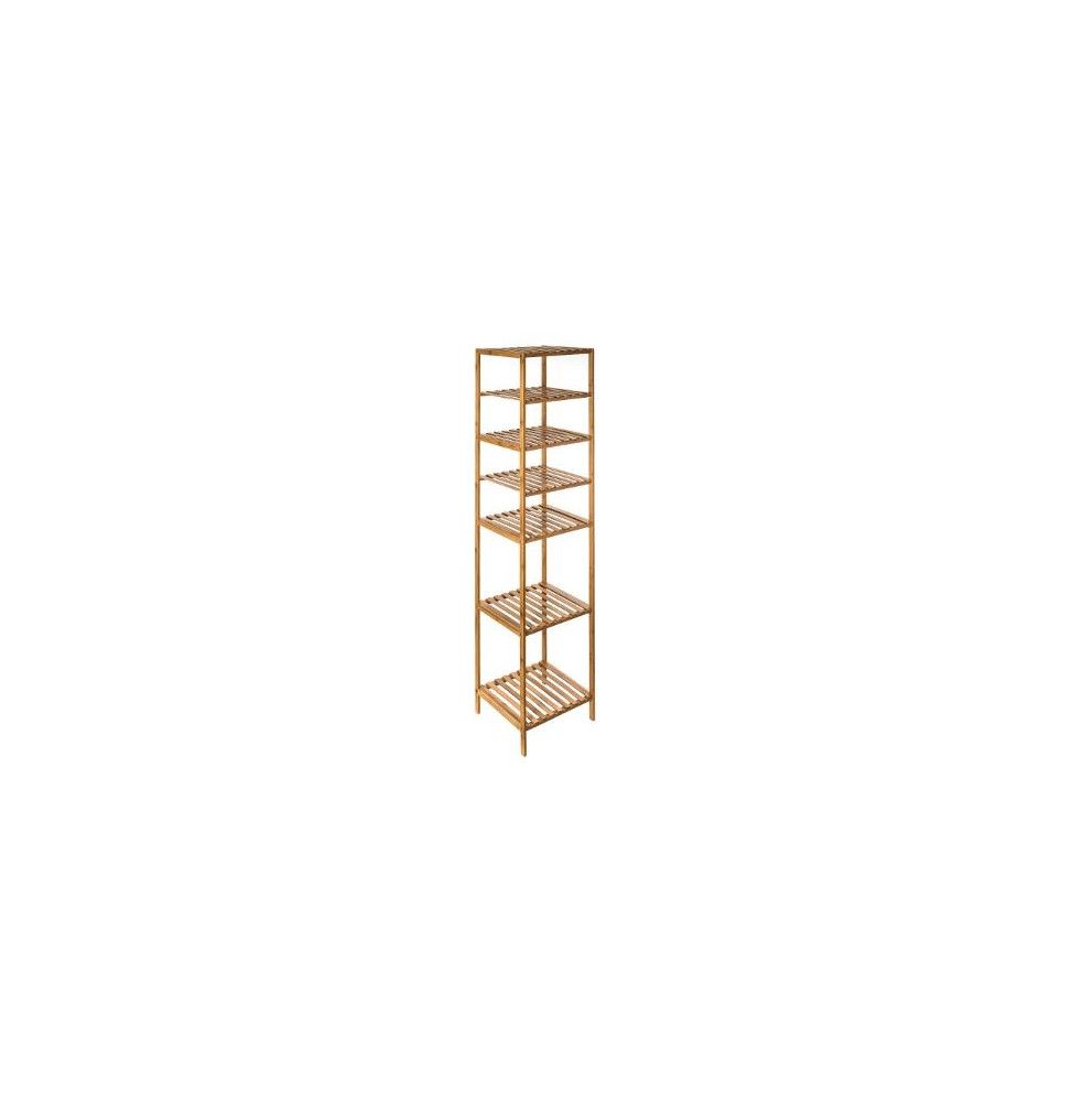 Etagère modulable 6 niveaux - L 35 x l 32 x H 145 cm - Bambou - Marron