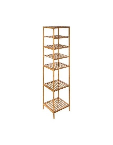 Etagère modulable 6 niveaux - L 35 x l 32 x H 145 cm - Bambou - Marron