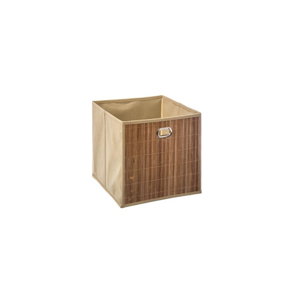 Panier de rangement effet bambou - 31 x 31 x 31 cm - Marron