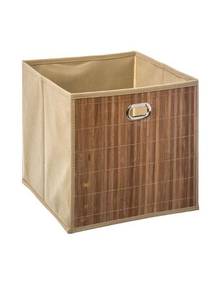 Panier de rangement effet bambou - 31 x 31 x 31 cm - Marron