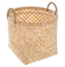 Panier en bambou avec anses - Lot de 3 - Beige