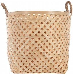 Panier en bambou avec anses - Lot de 3 - Beige