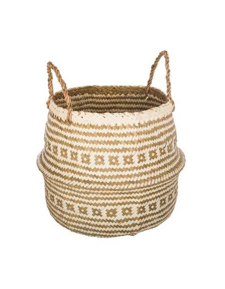 Panier en osier pliable - D 35 x H 40 cm - Marron