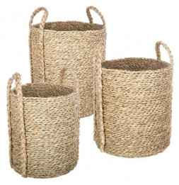 Panier en osier rond - Lot de 3