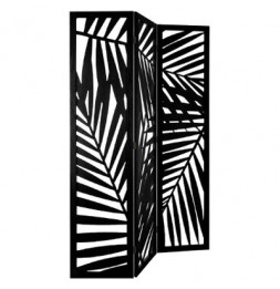 Paravent en bois - Contemp' - L 120 x l 1.8 x H 170 cm - Noir