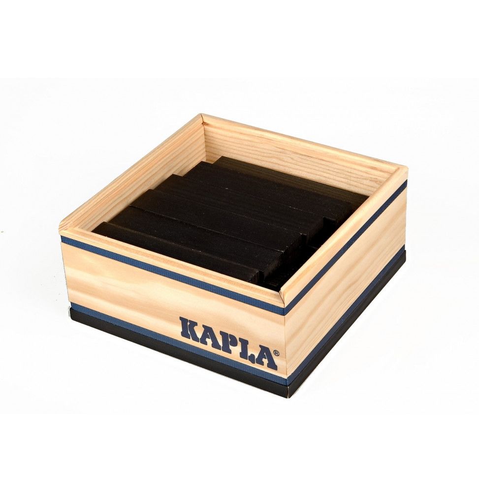 Kapla - Carré de 40 planchettes en bois - Noir