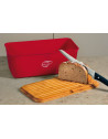 Boîte à pain en mélamine avec planche à pain intégrée - Rouge - Conservation du pain prolongée