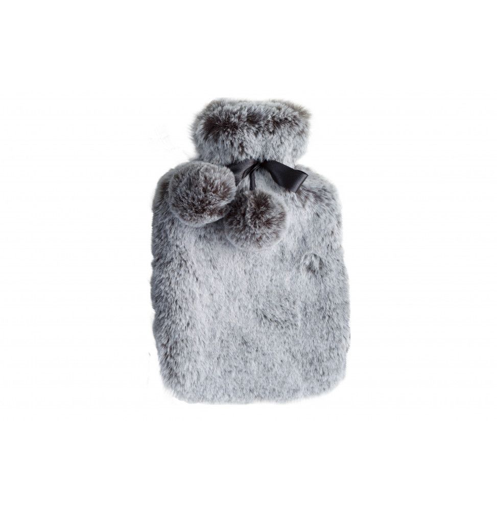 Bouillote 2L fourrure - L 36 x l 20 cm - Gris clair
