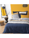 Parure de lit en coton - Rayures - 240 x 220 cm - Bleu