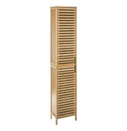 Colonne de rangement en bambou - Beige - L 34 x P 24 x H 170 cm - Cirila