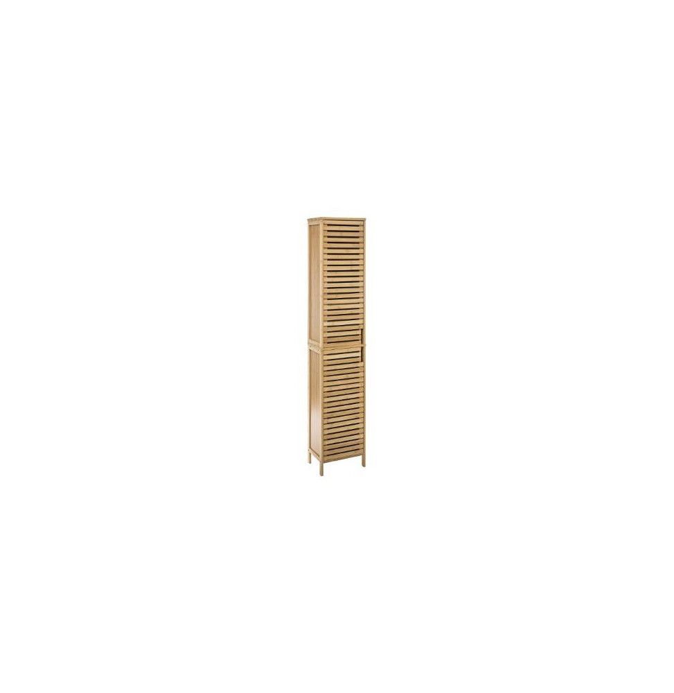 Colonne de rangement en bambou - Beige - L 34 x P 24 x H 170 cm - Cirila