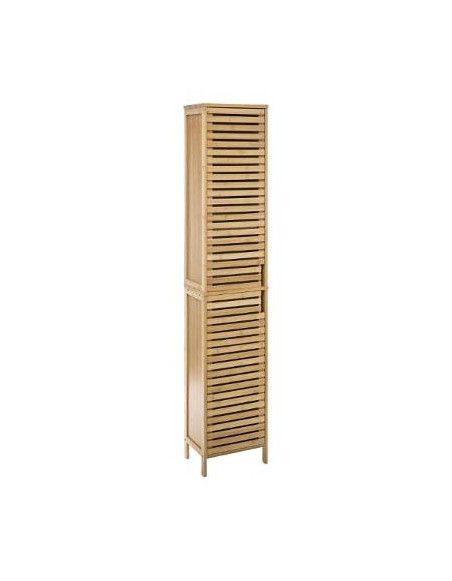 Colonne de rangement en bambou - Beige - L 33 x P 28 x H 168 cm - Cirila
