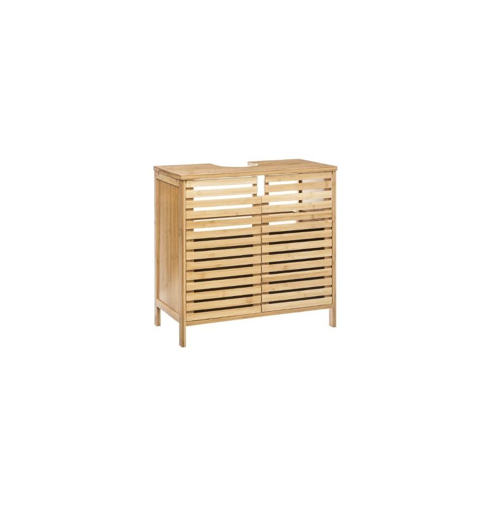 Meuble sous-lavabo en bambou - L 60 x P 28 x H 58 cm - Cirila
