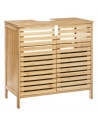Meuble sous-lavabo en bambou - L 60 x P 28 x H 58 cm - Cirila