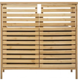 Meuble sous-lavabo en bambou - L 60 x P 28 x H 58 cm - Cirila