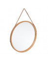 Miroir rond avec anse - Sicela - D 38 cm - Bambou - Marron
