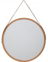 Miroir rond avec anse rt cadre en bambou - Beige - D 38 cm - Cirila