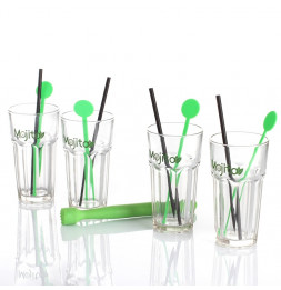 Coffret mojito 13 pièces - Set complet avec verres, pillon, pails, mélangeurs