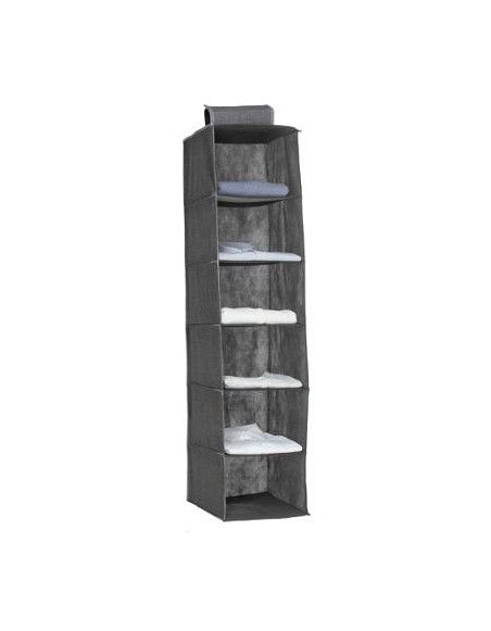 Etagère souple à suspendre - 6 rangements - Gris