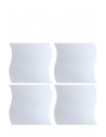 Lot de 4 miroirs adhésifs en forme de vague - 30 x 27 cm - Verre