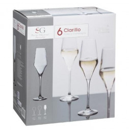 Lot de 6 flûtes à champagne - 22 cl - Clarillo - Cristallin