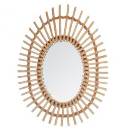 Miroir oval en rotin - 43 x...