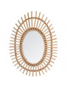 Miroir oval en rotin - 43 x 58 cm - Marron