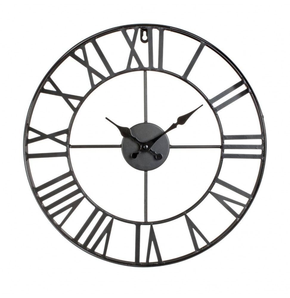 Horloge murale vintage - D 36.5 cm - Noir