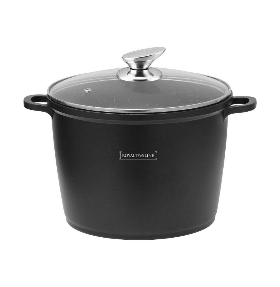 Faitout haut avec revêtement effet marbre - Tous feux - D 24 cm - Noir