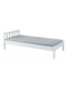 Lit simple Vilmar en pin massif - L 210 x l 98 x H 70 cm - Blanc