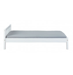 Lit simple Vilmar en pin massif - L 210 x l 98 x H 70 cm - Blanc