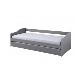 Lit banquette simple Malte avec tiroir lit - L 208 x l 97 x H 62 cm - Gris