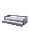 Lit banquette simple Malte avec tiroir lit - L 208 x l 97 x H 62 cm - Gris