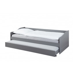 Lit banquette simple Malte avec tiroir lit - L 208 x l 97 x H 62 cm - Gris