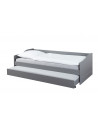 Lit banquette simple Malte avec tiroir lit - L 208 x l 97 x H 62 cm - Gris