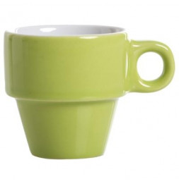 6 tasses Expresso sur rack - 17 x 8.20 cm - Céramique - Multicolore