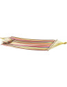 Toile de hamac 200 x 100 cm avec support et cordages - Multicolore
