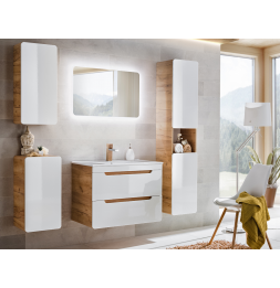 Armoire de salle de bain Archipel White - 35 x 32 x 68 cm - Meuble bas mural