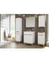 Armoire de salle de bain Bali White - 60 x 20 x 70 cm - Rangement haut mural avec miroir