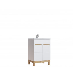 Meuble sous vasque - 60 x 45 x 85 cm - Cintra White