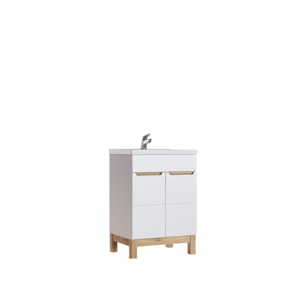 Meuble sous vasque - 60 x 45 x 85 cm - Cintra White